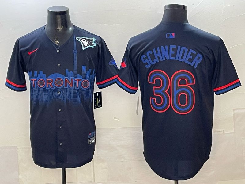 Men 2025 Nike Toronto Blue Jays #36 Schneider Blue Game MLB Jersey 02->toronto blue jays->MLB Jersey